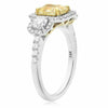 GIA CERTIFIED 2.59CT WHITE & FANCY YELLOW DIAMOND 18K 2TONE GOLD ENGAGEMENT RING