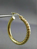 ESTATE 14KT YELLOW GOLD 3D DOUBLE SIDED ROPE CLASSIC HOOP EARRINGS #25144