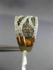 WIDE .82CT WHITE & CHOCOLATE FANCY DIAMOND 14KT YELLOW GOLD MULTI ROW WAVE RING