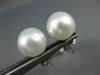 ESTATE NATURAL WHITE AAA SOUTH SEA PEARL 14KT WHITE GOLD 3D STUD EARRINGS #2709