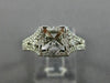 ESTATE WIDE .50CT DIAMOND 14KT WHITE GOLD SQUARE HALO SEMI MOUNT ENGAGEMENT RING