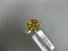 ESTATE .65CT ROUND DIAMOND & AAA OVAL CITRINE 14K YELLOW GOLD FLOWER SQUARE RING