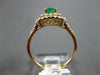 ESTATE 4.32CT DIAMOND & AAA EMERALD 14KT YELLOW GOLD DOUBLE HALO ENGAGEMENT RING