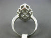 ESTATE LARGE 1.08CT DIAMOND 14KT WHITE GOLD 3D OPEN FILIGREE LEAF FLOWER RING