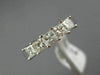 ESTATE .85CT PRINCESS DIAMOND 14K WHITE GOLD FIVE STONE WEDDING ANNIVERSARY RING