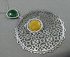 ESTATE EXTRA LARGE 1.02CT DIAMOND & AVENTURINE 14KT WHITE GOLD FILIGREE NECKLACE