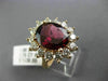 LARGE 7.10CT DIAMOND & RHODOLITE 14K ROSE GOLD 3D PRINCESS DIANA ENGAGEMENT RING