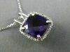 ESTATE LARGE 3.94CT DIAMOND & AAA AMETHYST 14KT WHITE GOLD HALO FLOATING PENDANT