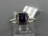 ESTATE .87CT DIAMOND & AAA AMETHYST 14KT WHITE GOLD SQUARE HALO ENGAGEMENT RING
