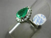 ESTATE 2.69CT ROUND DIAMOND & AAA EMERALD PLATINUM CLASSIC HALO ENGAGEMENT RING