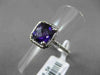 ESTATE 2.50CT DIAMOND & AAA EXTRA FACET AMETHYST 14KT WHITE GOLD 3D HALO RING