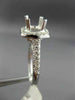 ESTATE WIDE .36CT DIAMOND 14K WHITE GOLD 3D SQURE HALO SEMI MOUNT ENGAGMENT RING