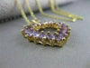 ESTATE 1.92CTW AMETHYST OPEN HEART 14KT YELLOW GOLD PENDANT + 16" CHAIN #11475