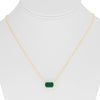 2.58CT DIAMOND & AAA EMERALD 18K YELLOW GOLD EMERALD CUT SOLITAIRE LOVE NECKLACE