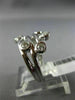 ESTATE WIDE .60CT DIAMOND 14KT WHITE GOLD MULTI ROW ETOILE CRISS CROSS LOVE RING