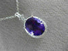 ESTATE 2.38CT DIAMOND & AAA OVAL AMETHYST 14K WHITE GOLD FLOWER FILIGREE PENDANT