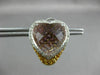 LARGE 15.01CT WHITE & FANCY YELLOW DIAMOND & QUARTZ 14KT WHITE GOLD 3D EARRINGS