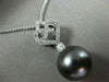 ESTATE .50CT DIAMOND & AAA TAHITIAN PEARL 18KT WHITE GOLD FLOATING HEART PENDANT