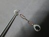 .78CT DIAMOND & AAA SAPPHIRE 14KT WHITE GOLD PEAR SHAPE & ROUND HANGING EARRINGS