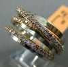 ESTATE WIDE 1.0CT PINK DIAMOND 18KT WHITE & ROSE GOLD MULTI ROW CRISS CROSS RING