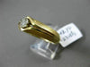 ESTATE .23CT DIAMOND 14KT YELLOW GOLD 3D MATTE & SHINY SOLITAIRE GYPSY MENS RING