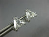 ESTATE LARGE .98CT DIAMOND 14KT WHITE GOLD CLASSIC TRILLION STUD EARRINGS #26598