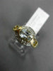 .92CT DIAMOND & AAA OVAL AQUAMARINE 14KT YELLOW GOLD SEMI BEZEL ENGAGEMENT RING