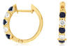 1.10CT DIAMOND & AAA SAPPHIRE 14K YELLOW GOLD ROUND CHANNEL LUCIDA HOOP EARRINGS