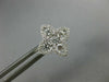 ESTATE .91CT DIAMOND 18KT WHITE GOLD 3D 4 LEAF CLOVER FLOWER STAR STUD EARRINGS