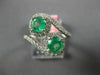 ESTATE 1.55CT DIAMOND & AAA EMERALD 18KT WHITE GOLD LOVE KNOT INFINITY FUN RING