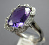LARGE 4.39CT DIAMOND & AAA AMETHYST 14KT WHITE GOLD FILIGREE SQUARE FLORAL RING