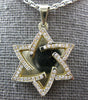 .42CT DIAMOND 14KT YELLOW GOLD 3D DOUBLE PLATED STAR OF DAVID FLOATING PENDANT