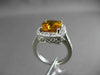 ESTATE LARGE 4.37CTW DIAMOND & EXTRA FACET CITRINE 14KT WHITE GOLD 3D HALO RING