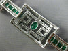 ESTATE WIDE 15.75CT DIAMOND & AAA EMERALD 18KT WHITE GOLD SQUARE TENNIS BRACELET