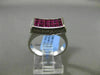 ESTATE WIDE 2.22CT DIAMOND & AAA RUBY 18KT WHITE GOLD CURVED RECTANGLE FUN RING