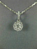 ESTATE .33CT DIAMOND 18KT WHITE GOLD 3D CLUSTER SOLITAIRE HALO FLOATING PENDANT