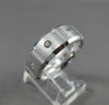 ESTATE WIDE .30CT DIAMOND 14KT W GOLD SQUARE ETOILE MENS ANNIVERSARY RING #20894