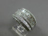 ESTATE WIDE 2.96CT MULTI SHAPE DIAMOND 18KT WHITE GOLD MILGRAIN ANNIVERSARY RING