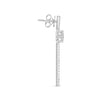 .97CT DIAMOND 14KT WHITE GOLD 3D CLASSIC ROUND SOLITAIRE BAR HANGING EARRINGS