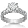 ESTATE .96CT DIAMOND 14KT WHITE GOLD 3D SEMI ETERNITY INVISIBLE ENGAGEMENT RING