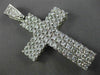 ESTATE MASSIVE 15CT ROUND DIAMOND PLATINUM HANDCRAFTED MULTI ROW CROSS PENDANT