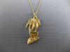 ESTATE 14KT YELLOW GOLD 3D HANDCRAFTED HAWAII PALM TREE FLOATING PENDANT #25055