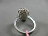 ESTATE LARGE .65CT DIAMOND 18KT WHITE GOLD 3D NUGGET HALO MATTE & SHINY FUN RING