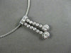 ESTATE .60CT DIAMOND 18KT WHITE GOLD 3D BEZEL JOURNEY SOLITARE FLOATING PENDANT