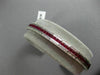 ESTATE WIDE 9.96CT DIAMOND & AAA RUBY 18KT WHITE GOLD 3D CLASSIC TENNIS BRACELET