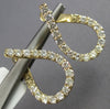 1.42CT DIAMOND 14KT YELLOW GOLD 3D OPEN TEAR DROP SIDEWAYS HOOP HANGING EARRINGS