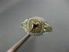 ESTATE GIA .44CT DIAMOND 18KT TRI COLOR GOLD 3D SQUARE HALO ENGAGEMENT RING