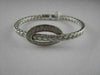 ESTATE WIDE FILIGREE MESH DIAMOND 14K WHITE GOLD BANGLE