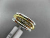 ESTATE WIDE .22CT DIAMOND 14KT WHITE & YELLOW GOLD CLASSIC FIVE STONE MENS RING