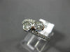 ESTATE .68CT DIAMOND 14KT WHITE GOLD 3D TWO STONE CRISS CROSS INFINITY LOVE RING